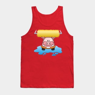 Carwash Pig Cartoon Tank Top